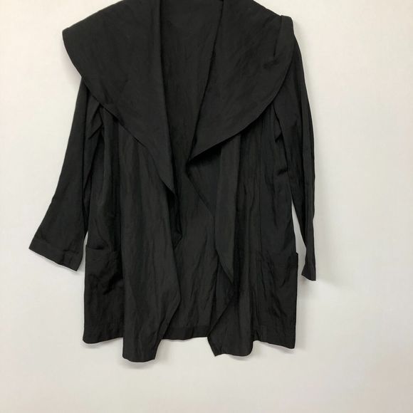 Mela Purdie Women Scarf Open Front Wrap Jacket Size 14 Large Black B199 -12 - Picture 10 of 13